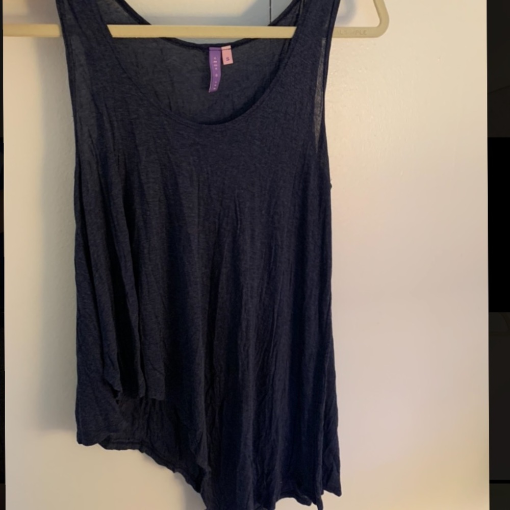 Emma and Sam asymmetrical Navy blue tank